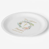 ウッドランドローズのガーランドを使った洗礼・命名式 ペーパープレート (アングル)