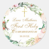 ウッドランドローズガーランド ファーストホーリーコミュニオン ラウンドシール (正面)