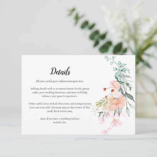 ウッドランドローズグリーンウェディングの詳細 エンクロージャーカード (スタンド正面)