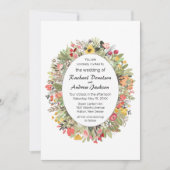 ウッドランドワイルドフラワーズ素朴結婚式招待状 招待状 (正面)
