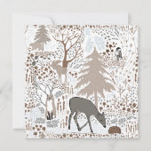 ウッドランドワイルドライフシカキツネムースグリーティン空白のグ サンキューカード (正面)