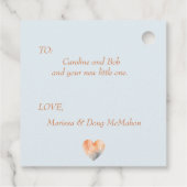 ウッドランドワイルドライフベビーシャワーギフトラベル フェイバータグ (裏面)