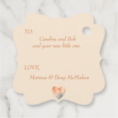 ウッドランドワイルドライフベビーシャワーギフトラベル フェイバータグ (裏面)