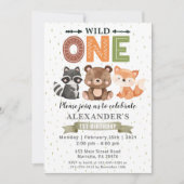 ウッドランドワイルドワンバースデーパーティーへの招待 招待状 (正面)