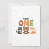 ウッドランドワイルドワンバースデーパーティーへの招待 招待状 (裏面)