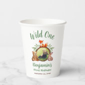 ウッドランドワイルドワンフォトアニマルウォーター誕生日 紙コップ (裏面)