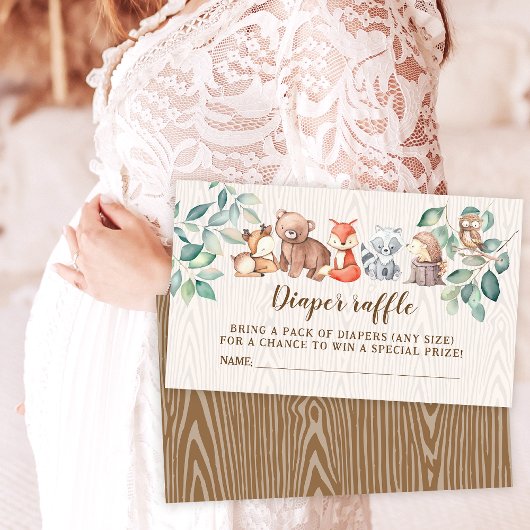 ウッドランドワイルドワン動物おむつラッフルカード エンクロージャーカード
