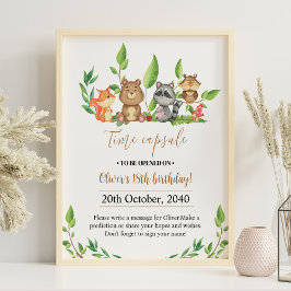 ウッドランドワイルドワン誕生日タイムカプセルサイン ポスター