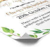 ウッドランドワイルドワン誕生日タイムカプセルサイン ポスター (角)