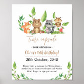 ウッドランドワイルドワン誕生日タイムカプセルサイン ポスター (正面)