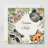 ウッドランドワイルドワン誕生日パーティー 招待状 (裏面)