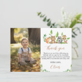 ウッドランドワイルドワン誕生日写真サンキューカード サンキューカード (スタンド正面)