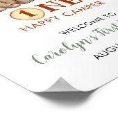 ウッドランドワンハッピーキャンパーファースト誕生日へようこそ ポスター (角)