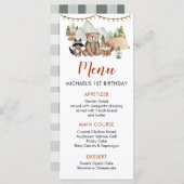 ウッドランドワンハッピーキャンパーファースト誕生日メニュー メニュー (正面/裏面)