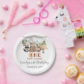 ウッドランドワンハッピーキャンパーファースト誕生日 ペーパープレート (パーティー)