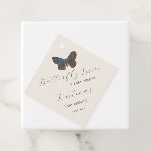 ウッドランドヴィンテージバタフライベビーシャワー フェイバータグ (インサイチュ)