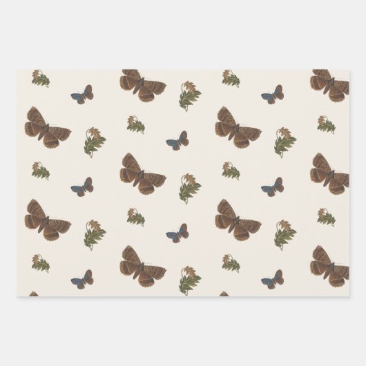 ウッドランドヴィンテージ植物性ベビーシャワー ラッピングペーパーシート (正面)