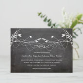 ウッドランドヴィンテージ結び付き木の結婚黒板 招待状 (スタンド正面)