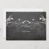 ウッドランドヴィンテージ結び付き木の結婚黒板 招待状 (裏面)