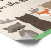 ウッドランド予測ベビーサイン赤ちゃんシャワー ポスター (角)