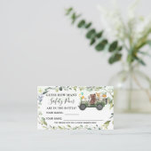 ウッドランド何個の安全ピン赤ちゃんシャワーカード プレイスカード (スタンド正面)