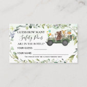 ウッドランド何個の安全ピン赤ちゃんシャワーカード プレイスカード (正面)