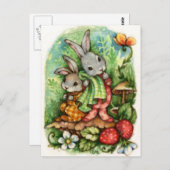 ウッドランド兄弟姉妹 – かわいい動物の絵はがき ポストカード (正面/裏面)