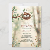 ウッドランド入りパーティー素朴バードベイビーシャワー 招待状 (正面)