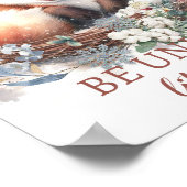 ウッドランド冬かわいいキツネ生まれたばかりのガールームのアート ポスター (角)