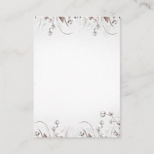 ウッドランド冬のフローラブックスリクエスト赤ちゃんシャワー エンクロージャーカード (裏面)