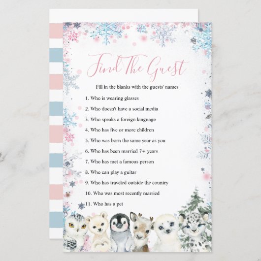 ウッドランド冬の動物のアーティックスがゲストゲームを見つける (正面/裏面)