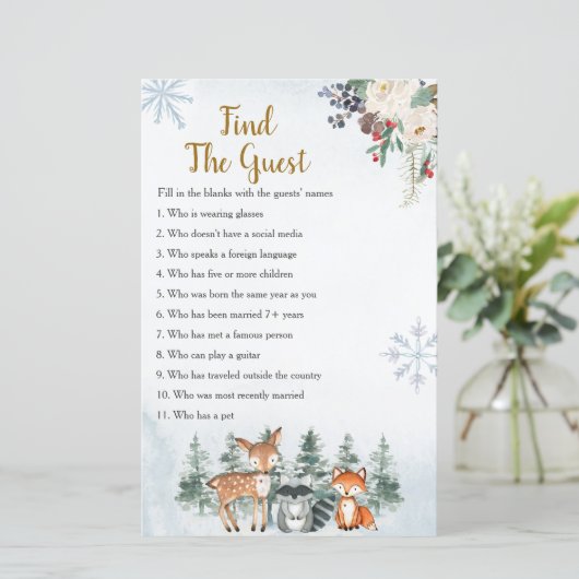 ウッドランド冬の動物の森のゲストゲームを見つける (スタンド正面)