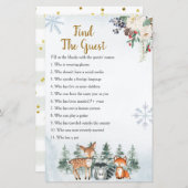 ウッドランド冬の動物の森のゲストゲームを見つける (正面/裏面)