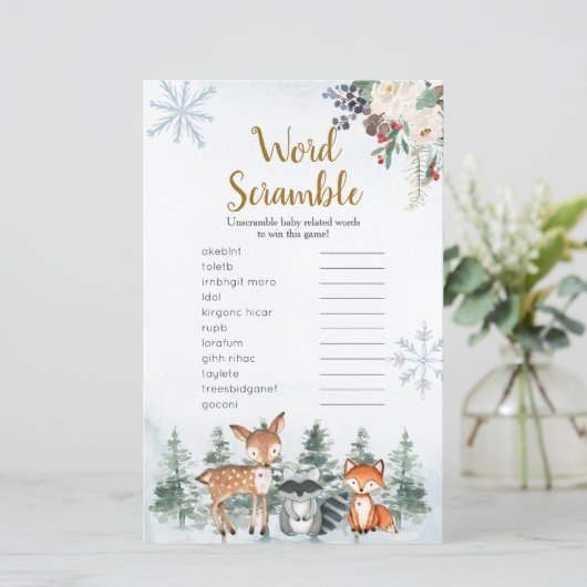ウッドランド冬の動物の森の言葉スクランブル (スタンド正面)