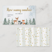 ウッドランド冬の動物の森キャンディーの数 エンクロージャーカード (正面/裏面)