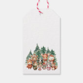 ウッドランド冬の動物の森ベビシャワーギフトラベル ギフトタグ (裏面)