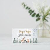 ウッドランド冬の動物の赤ちゃんシャワーおむつラッフル エンクロージャーカード (スタンド正面)