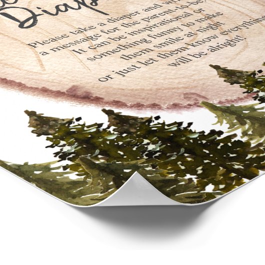 ウッドランド冬の森の深夜おむつポスター ポスター (角)