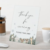 ウッドランド冬の赤ちゃんシャワーありがとう好意 台座サイン (インサイチュ)