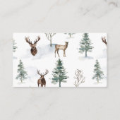 ウッドランド冬の赤ちゃんシャワーおむつラッフル エンクロージャーカード (裏面)