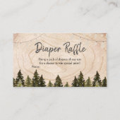 ウッドランド冬の赤ちゃんシャワーおむつラッフル エンクロージャーカード (正面)
