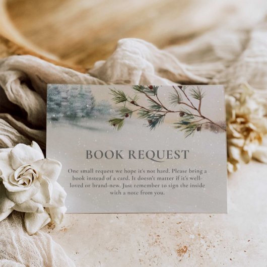 ウッドランド冬の赤ちゃんシャワー予約リクエスト エンクロージャーカード