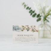 ウッドランド冬の赤ちゃんシャワー予約リクエスト エンクロージャーカード (スタンド正面)