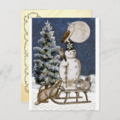 ウッドランド冬の集まりはがき ポストカード (正面/裏面)
