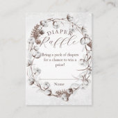 ウッドランド冬フローラおむつラッフルベビーシャワー エンクロージャーカード (正面)