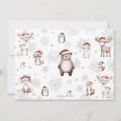 ウッドランド冬ワンダーランドのクリスマス1回目の誕生日 サンキューカード (裏面)