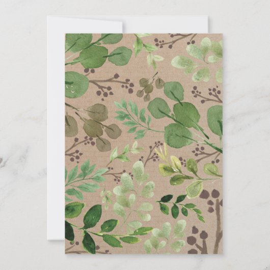 ウッドランド初の誕生日パーティーの森の動物 招待状 (裏面)