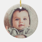 ウッドランド初めてのクリスマスとベビー写真 セラミックオーナメント (裏面)