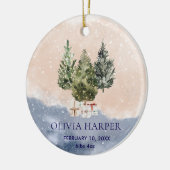 ウッドランド初めてのクリスマスと誕生写真 セラミックオーナメント (左)