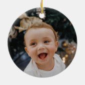 ウッドランド初めてのクリスマスと誕生写真 セラミックオーナメント (裏面)